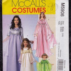 2009 McCall's Pattern Child Sz 3-8 #M5906 Uncut FF Medieval Costumes Princess